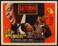 8y817 SATCHMO THE GREAT 1/2sh '57 wonderful image of Louis Armstrong playing his trumpet & singing