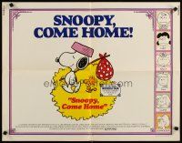 8y836 SNOOPY COME HOME 1/2sh '72 Peanuts, Charlie Brown, great Schulz art of Snoopy & Woodstock!