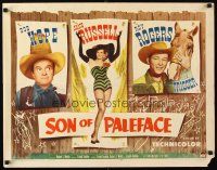 8y842 SON OF PALEFACE style A 1/2sh '52 Roy Rogers & Trigger, Bob Hope, sexy Jane Russell!