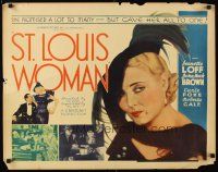 8y848 ST. LOUIS WOMAN red title 1/2sh '34 sexy Jeanette Loff & Johnny Mack Brown in tuxedo!