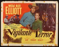 8y905 VIGILANTE TERROR 1/2sh '53 Wild Bill Elliott saves the West's most turbulent era!