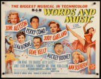 8y919 WORDS & MUSIC 1/2sh R62 Judy Garland, Lena Horne & musical all-stars, Rodgers & Hart bio!