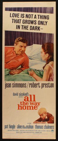 8z033 ALL THE WAY HOME insert '63 close up of sexy Jean Simmons & Robert Preston in bed!