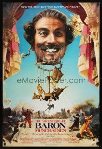 9a017 ADVENTURES OF BARON MUNCHAUSEN 1sh '88 directed by Terry Gilliam, great artwork!