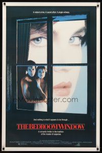 9a075 BEDROOM WINDOW 1sh '86 Steve Guttenberg holds Isabelle Huppert, Elizabeth McGovern!