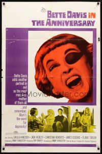 9b052 ANNIVERSARY 1sh '67 Bette Davis with funky eyepatch in English horror!
