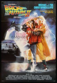 9b067 BACK TO THE FUTURE II 1sh '89 Michael J. Fox & Christopher Lloyd by Drew Struzan!