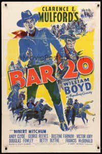 9b074 BAR 20 1sh R40s William Boyd as Hopalong Cassidy, Andy Clyde, George Reeves