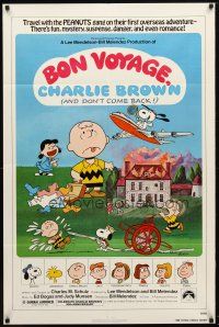 9b143 BON VOYAGE CHARLIE BROWN 1sh '80 Peanuts, Charles M. Schulz art, Snoopy!