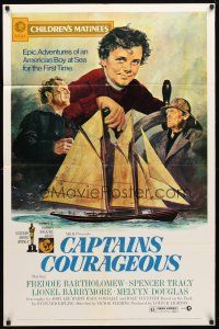 9b178 CAPTAINS COURAGEOUS 1sh R73 Spencer Tracy, Freddie Bartholomew, Lionel Barrymore!
