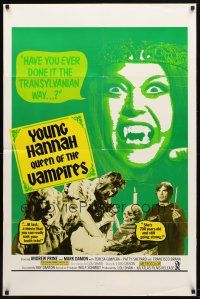 9b218 CRYPT OF THE LIVING DEAD 1sh '73 wild horror images, Young Hannah - Queen of the Vampires!