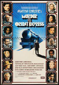 9b607 MURDER ON THE ORIENT EXPRESS English 1sh '74 great different art of train & top cast!