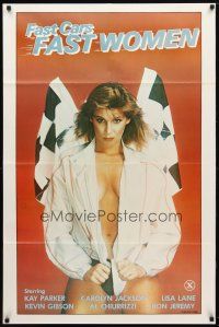 9b301 FAST CARS FAST WOMEN 1sh '81 sexy girl wearing racing jacket, Ron Jeremy, x-rated!