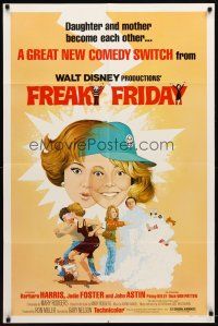 9b331 FREAKY FRIDAY revised 1sh '77 Jodie Foster switches bodies with Barbara Harris, Disney!