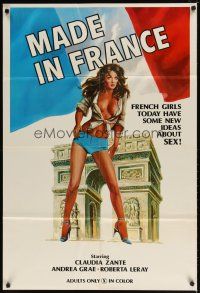 9b333 FRENCH ROMANCE 1sh '74 Claudia Zante, French girls today have some new ideas about sex!