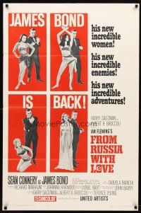 9b340 FROM RUSSIA WITH LOVE style B 1sh '64 Sean Connery as Ian Fleming's James Bond 007 is back!