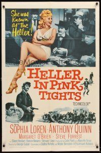 9b399 HELLER IN PINK TIGHTS 1sh '60 sexy blonde Sophia Loren, great gambling image!