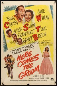 9b402 HERE COMES THE GROOM 1sh '51 Bing Crosby, Jane Wyman, Alexis Smith, Frank Capra
