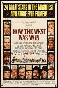 9b424 HOW THE WEST WAS WON 1sh '64 John Ford epic, Debbie Reynolds, Gregory Peck & all-star cast!