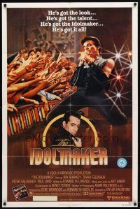 9b435 IDOLMAKER 1sh '80 Bob Marucci bio, Peter Gallagher on his knees singing in front of fans!
