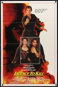 9b515 LICENCE TO KILL 1sh '89 Timothy Dalton as Bond, Carey Lowell, sexy Talisa Soto!
