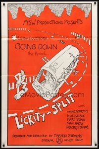 9b516 LICKITY SPLIT 1sh '74 directed by Carter Stevens, sexy Linda Lovemore going down the road!
