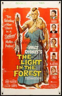 9b518 LIGHT IN THE FOREST 1sh '58 Disney, Native American James MacArthur, Carol Lynley!