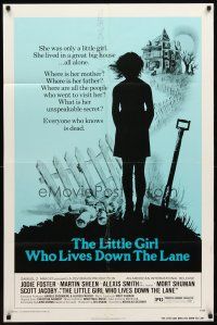 9b523 LITTLE GIRL WHO LIVES DOWN THE LANE 1sh '77 Jodie Foster has an unspeakable secret!