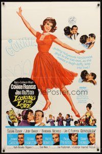 9b533 LOOKING FOR LOVE 1sh '64 great full-length art of sexy singer Connie Francis!