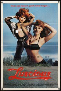 9b541 LUSCIOUS 1sh '80 Samantha Fox & Lisa DeLeeux are sexy redheads, x-rated!