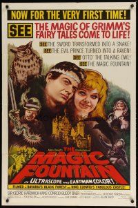 9b546 MAGIC FOUNTAIN 1sh '61 Brothers Grimm enchanting story of Xmas wonderland, cool art!