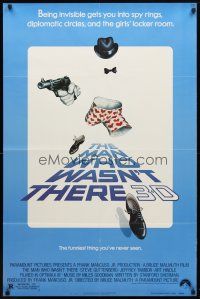 9b561 MAN WHO WASN'T THERE 1sh '83 3-D, wacky invisible man Steve Guttenberg!