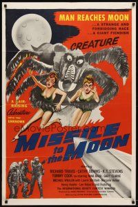 9b586 MISSILE TO THE MOON 1sh '59 giant fiendish creature, a strange and forbidding race!