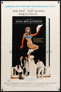 9b612 MYRA BRECKINRIDGE int'l 1sh '70 John Huston, Mae West & sexy Raquel Welch in patriotic outfit!