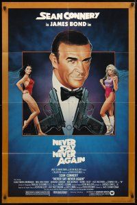 9b629 NEVER SAY NEVER AGAIN 1sh '83 art of Sean Connery as James Bond 007 by Obrero!