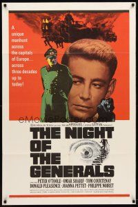 9b634 NIGHT OF THE GENERALS style A 1sh '67 World War II officer Peter O'Toole!