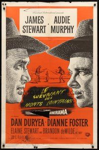 9b636 NIGHT PASSAGE 1sh '57 no one could stop the showdown between Jimmy Stewart & Audie Murphy!