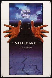 9b638 NIGHTMARES 1sh '83 cool sci-fi horror art of faceless man reaching forward!