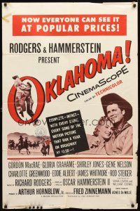 9b652 OKLAHOMA 1sh R63 Gordon MacRae, Shirley Jones, Rodgers & Hammerstein musical!