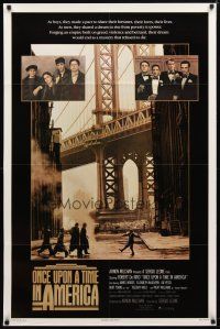 9b659 ONCE UPON A TIME IN AMERICA advance 1sh '84 De Niro, James Woods, directed by Sergio Leone!