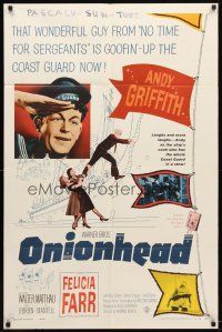 9b663 ONIONHEAD 1sh '58 Andy Griffith is goofing up in the United States Coast Guard now!