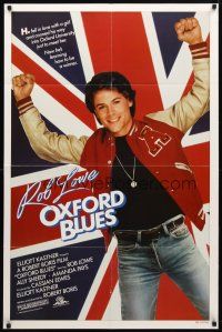9b671 OXFORD BLUES 1sh '84 Ally Sheedy, great image of Rob Lowe in front of British flag!