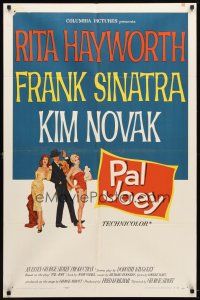 9b674 PAL JOEY 1sh '57 art of Frank Sinatra with sexy Rita Hayworth & Kim Novak!