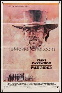 9b675 PALE RIDER 1sh '85 great C. Michael Dudash art of Clint Eastwood!