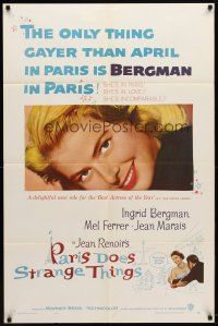 9b678 PARIS DOES STRANGE THINGS 1sh '57 Jean Renoir's Elena et les hommes, Ingrid Bergman