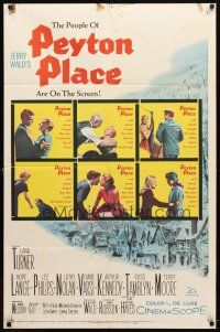 9b688 PEYTON PLACE 1sh '58 Lana Turner, from the novel of small town life by Grace Metalious!