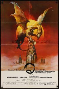 9b720 Q 1sh '82 great Boris Vallejo fantasy artwork of the winged serpent Quetzalcoatl!