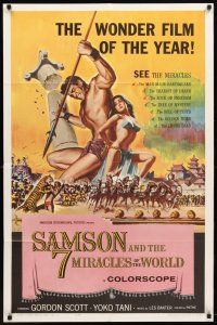 9b772 SAMSON & THE 7 MIRACLES OF THE WORLD 1sh '62 Maciste Alla Corte Del Gran Khan, sexy art!