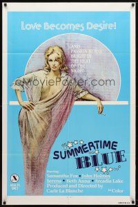 9b859 SUMMERTIME BLUE 1sh '78 Samantha Fox, John Holmes, Serena, sexy artwork!