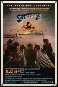 9b861 SUPERMAN II 1sh '81 Christopher Reeve, Terence Stamp, battle over New York City!
